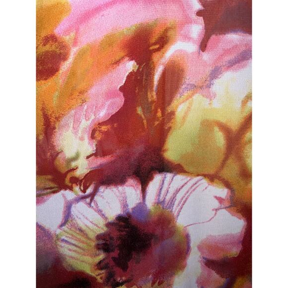 Susan Graver Vest Womens 1X Chiffon Floral or Swim Cover-Up Pink Floral Whimsy - Picture 4 of 12